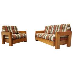 Howard Furniture Mid-Century Modern Sofa and Lounge Chair