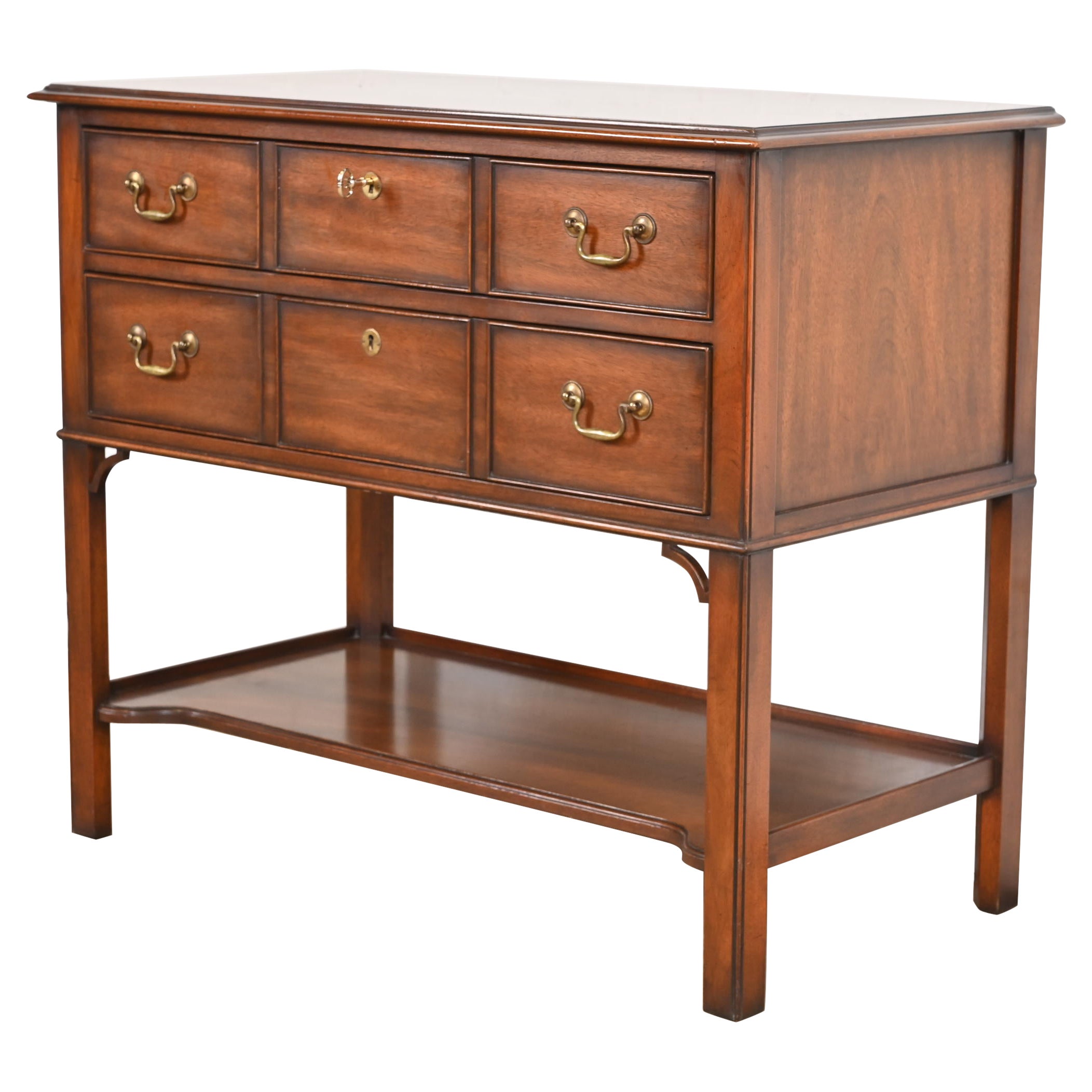 Kindel Furniture Aparador o Servidor Buffet Georgiano de Caoba