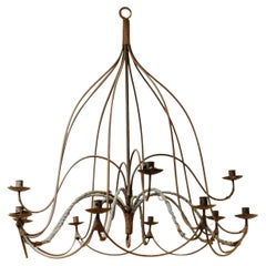 1980's iron chandelier for candles ...