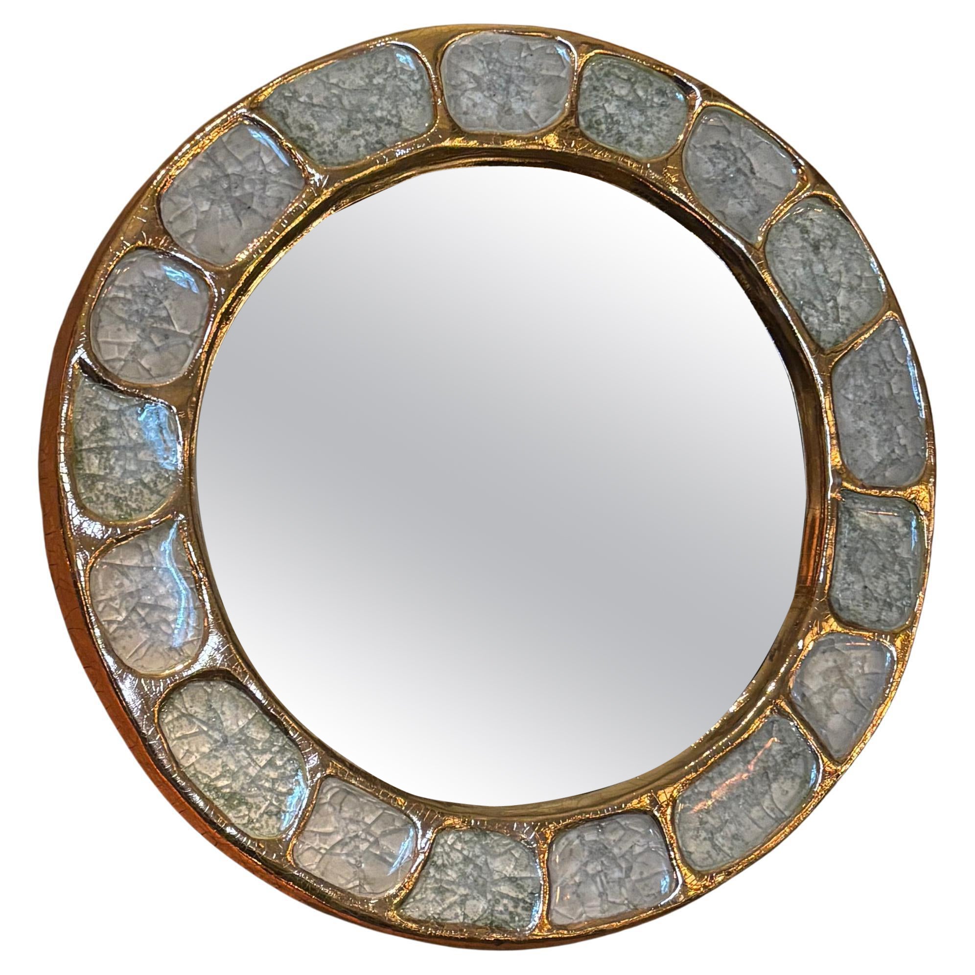 Ceramic mirror by Mithé Espelt, France, 1960's