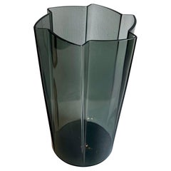 Smoke Glass Vase by Harry Moilanen for Nuutajärvi, Finland, 1963
