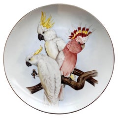 Hand Painted Art Plate "Birds" in the style of Jeff Koons, 1990