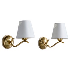 Designer austriaco, Lampade da parete, Ottone, Fabrice, Austria, anni 1950