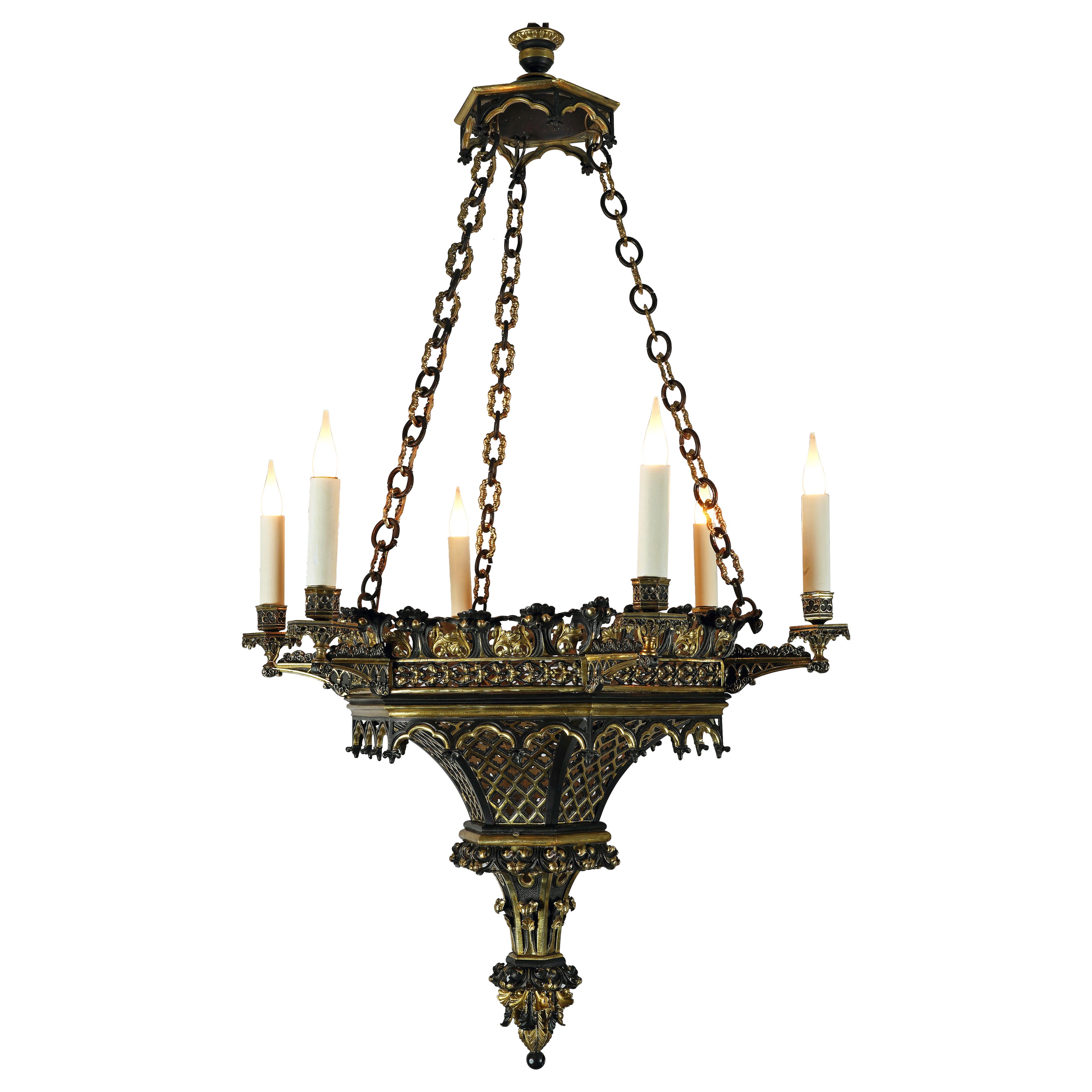 Neo-Gothic Chandelier, France, circa 1870