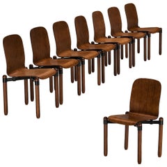 Grand ensemble de chaises de salle à manger modernistes en bois et métal