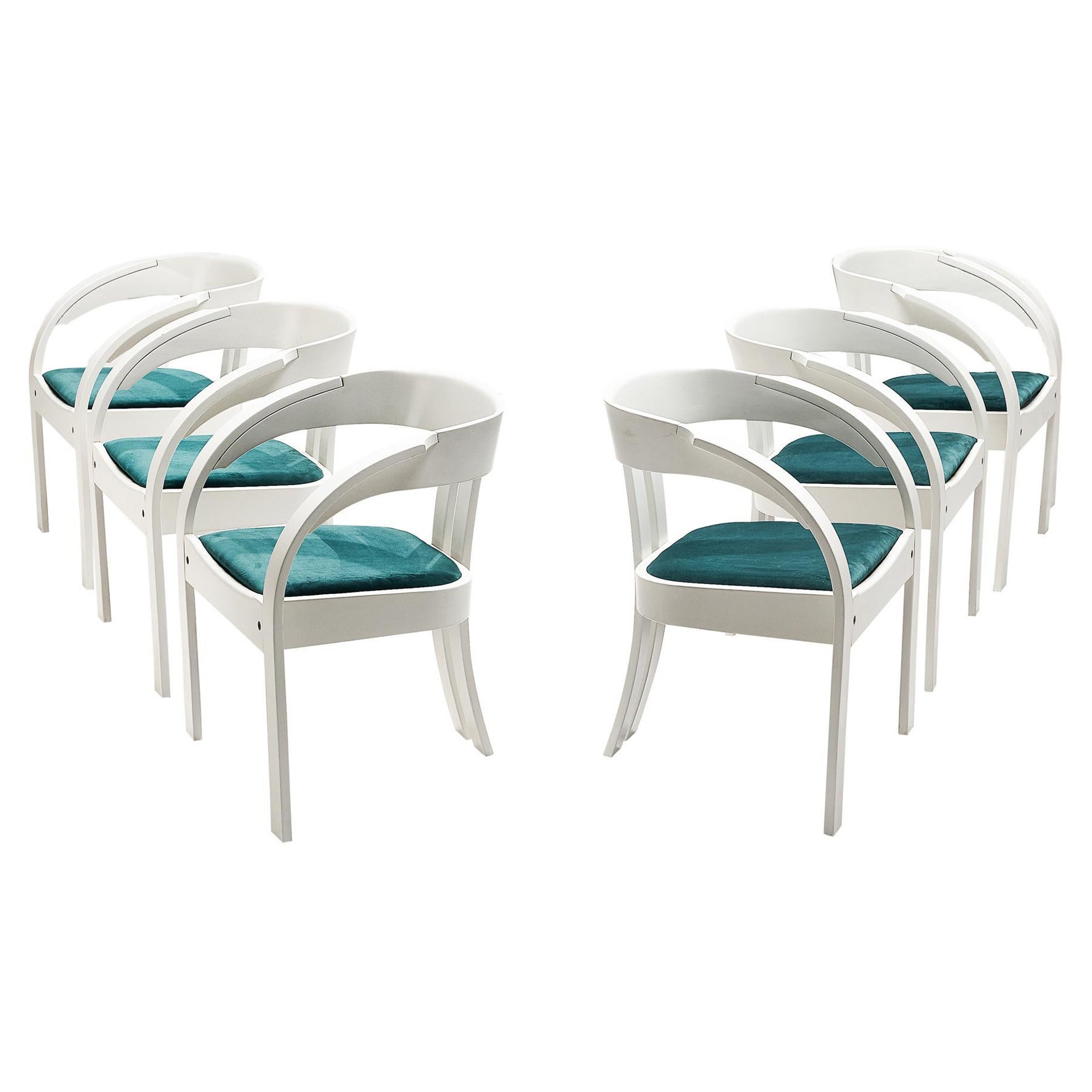 Giovanni Battista Bassi for Poltronova Set of Six 'Elisa' Armchairs