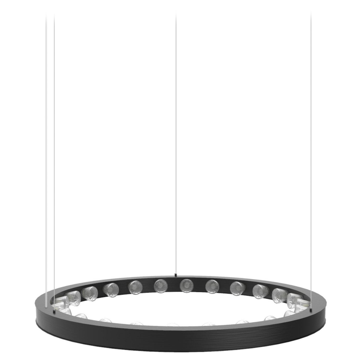 Lampada a sospensione circolare Aurora Small in nero anodizzato di JSPR