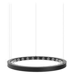 Lampada a sospensione circolare Aurora Small in nero anodizzato di JSPR