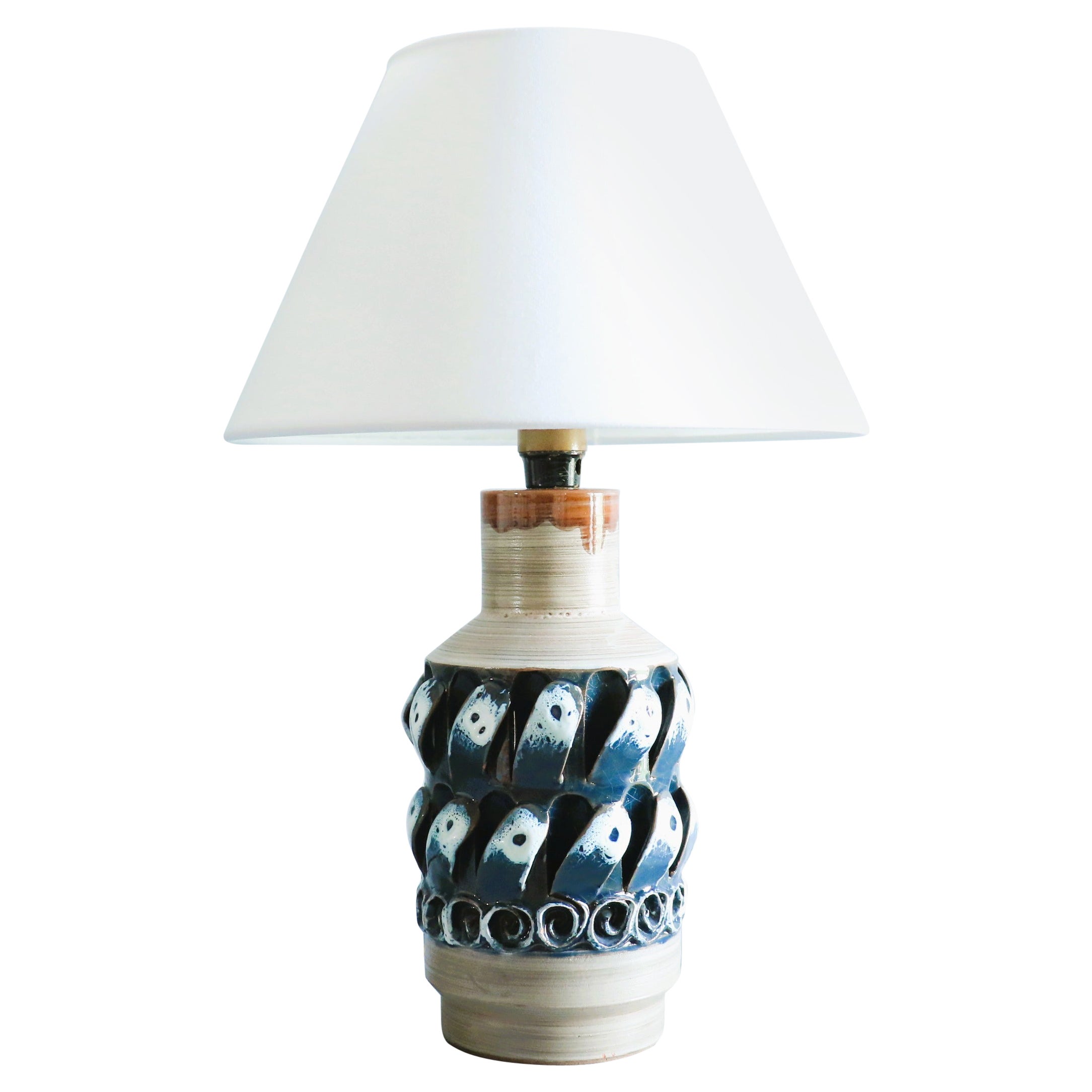 Mid-Century Ceramic Table Lamp by Romacrea, Rome, Italy, 1960s