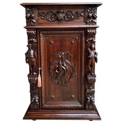 Bibliothèque baroque française d'antiquités en chêne sculpté, vers 1880