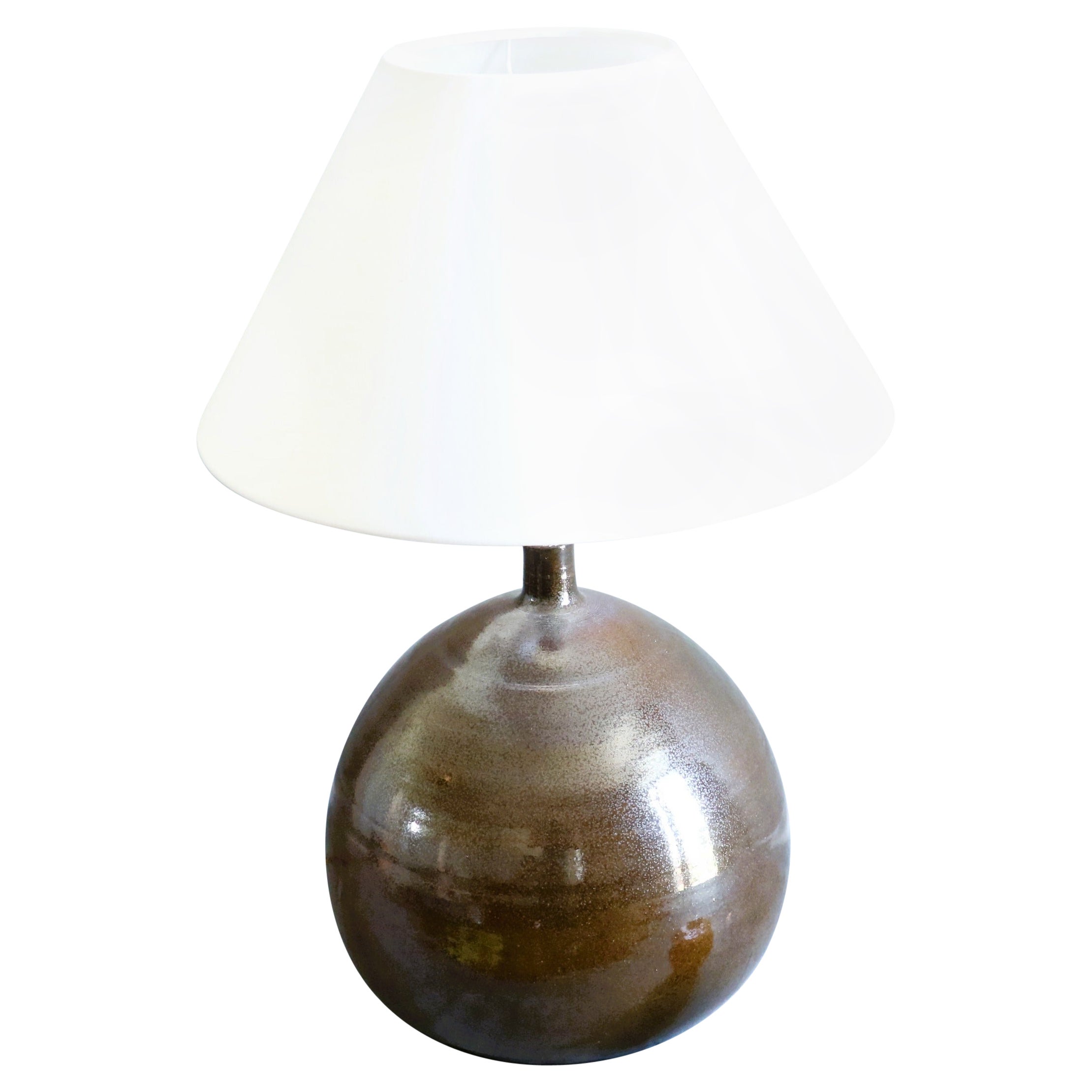Massive French ceramic lamp by Roland Zobel, 1960, era Capron, Jouve, Ruelland