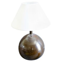 Massive French ceramic lamp by Roland Zobel, 1960, era Capron, Jouve, Ruelland