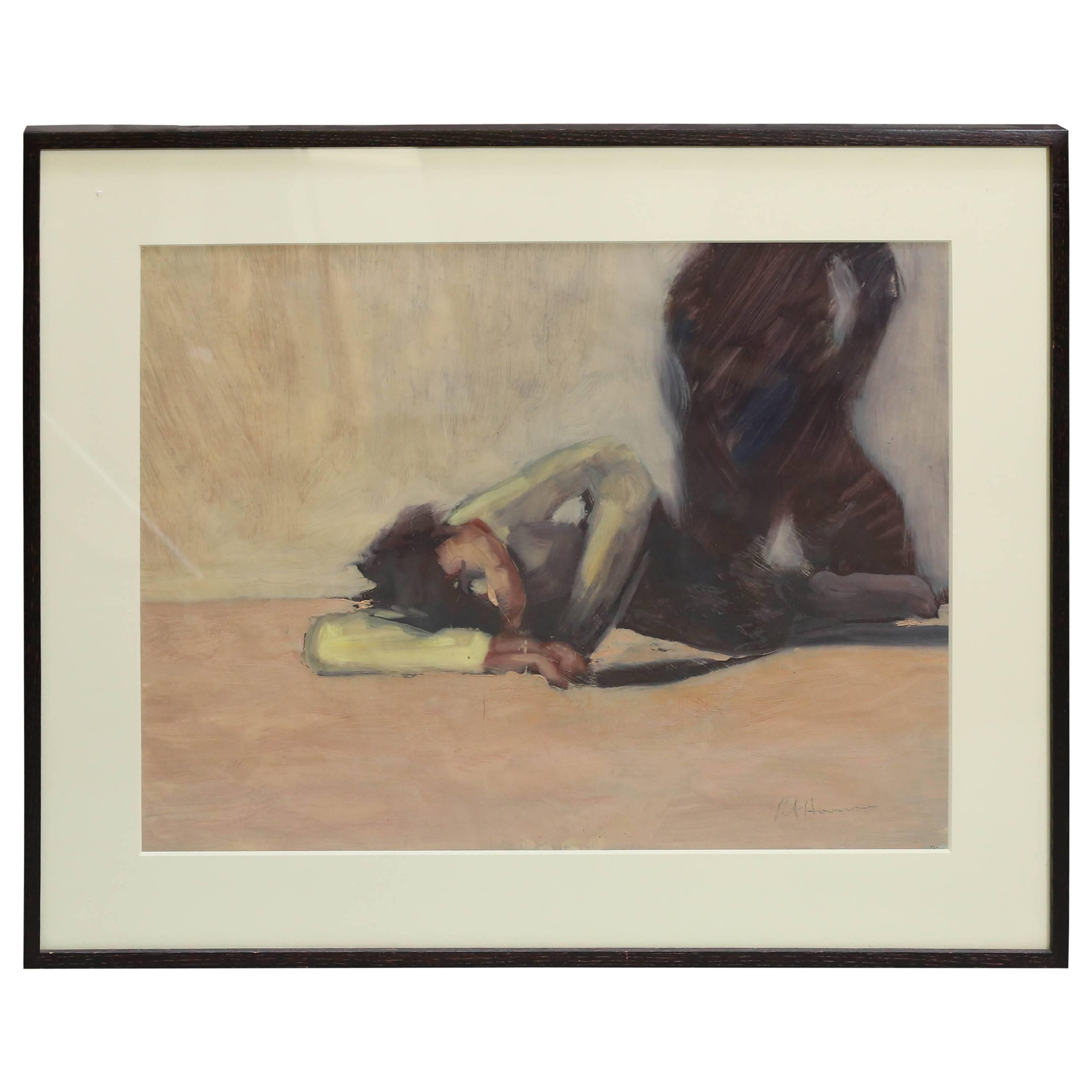 "Untitled" Oil on Translucent Paper by Ron Hoover, 20th Century For Sale