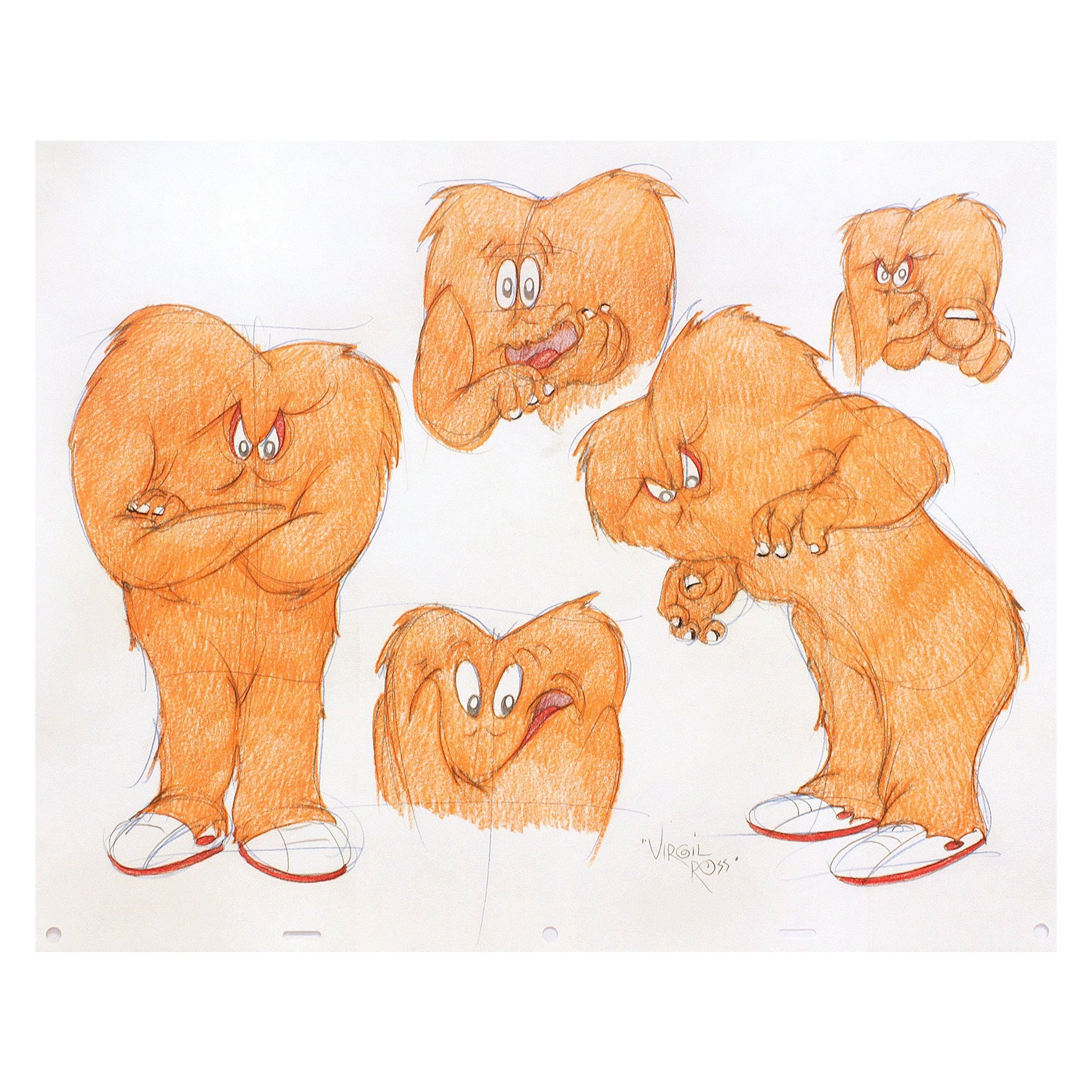 FIVE ORIGINAL DRAWINGS OF GOSSAMER - Signed By Virgil Ross