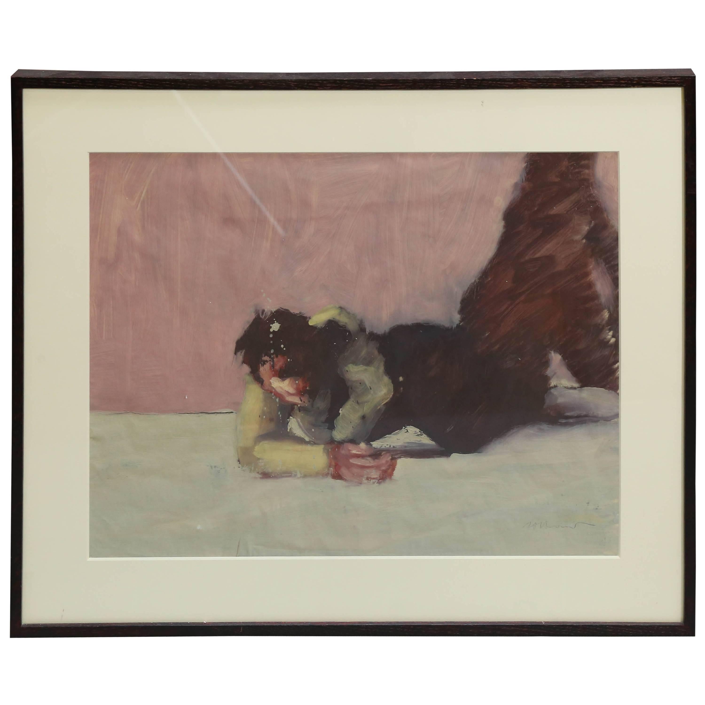 20th Century "Untitled" Oil on Translucent Paper by Ron Hoover For Sale