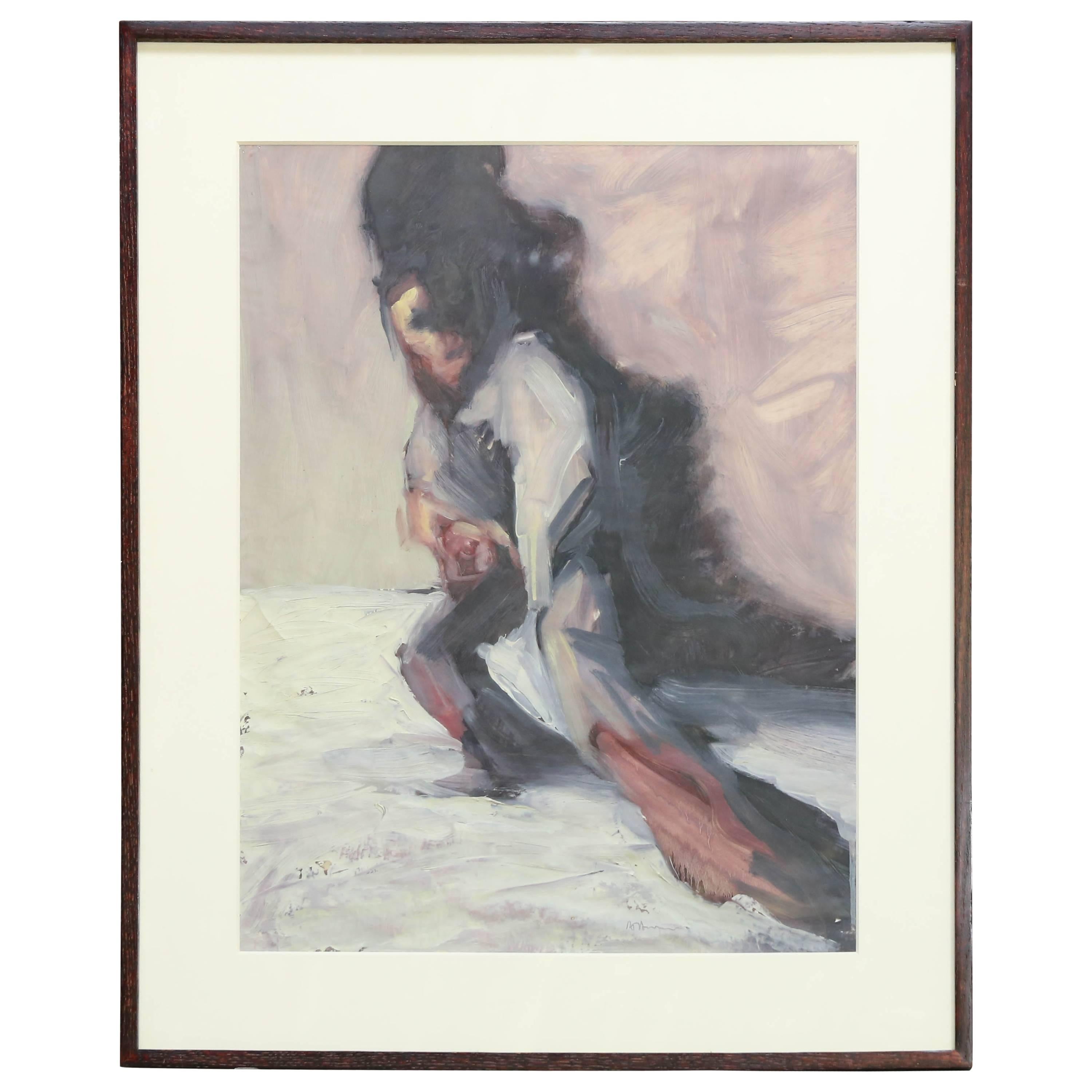 "Untitled" 20th Century Ron Hoover Oil on Translucent Paper For Sale