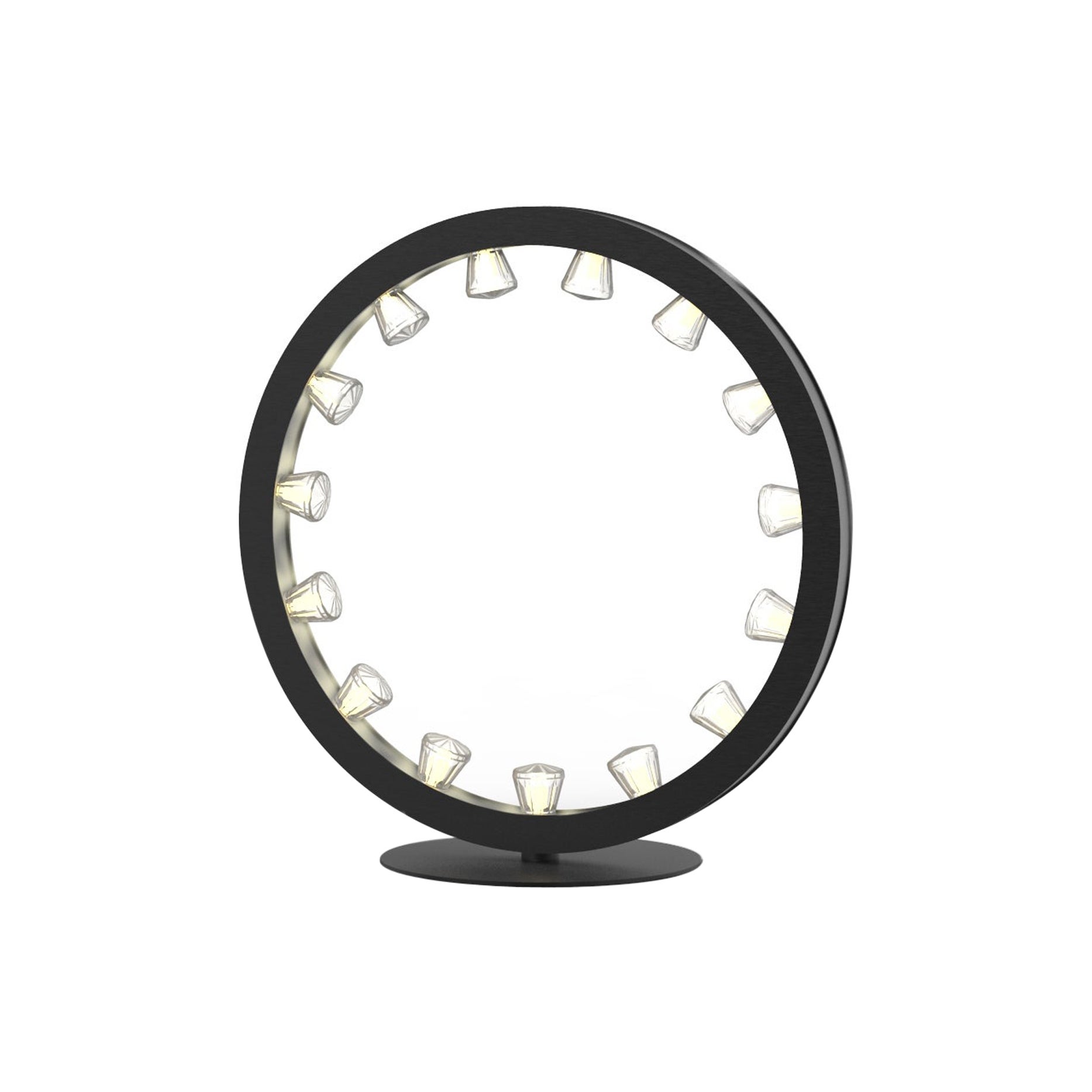 Aurora Mini Circular Anodized Black Table Lamp by JSPR