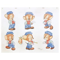 SIX ORIGINAL DRAWINGS OF SNIFFLES - Signed By Virgil Ross