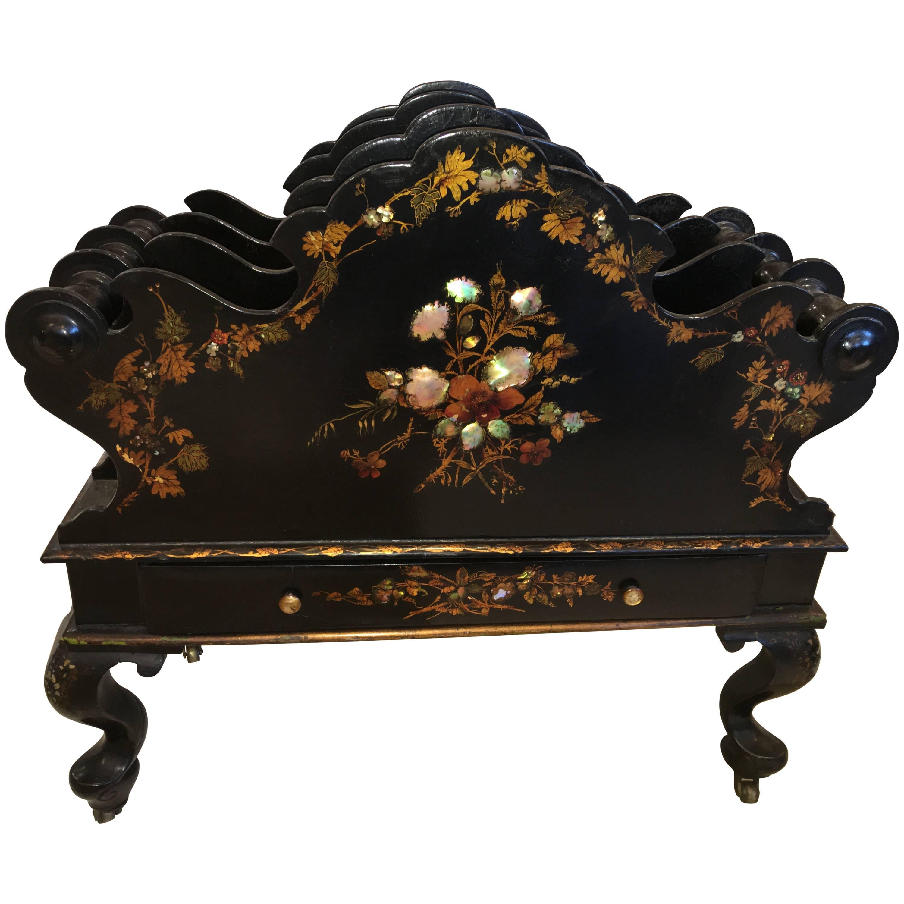 Rare 19th Century Napoleon III Papier Mache Book Holder, circa 1860s