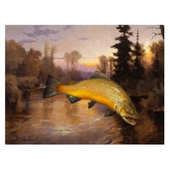 "Leaping Brown" Original Oil Painting by Greg Parker