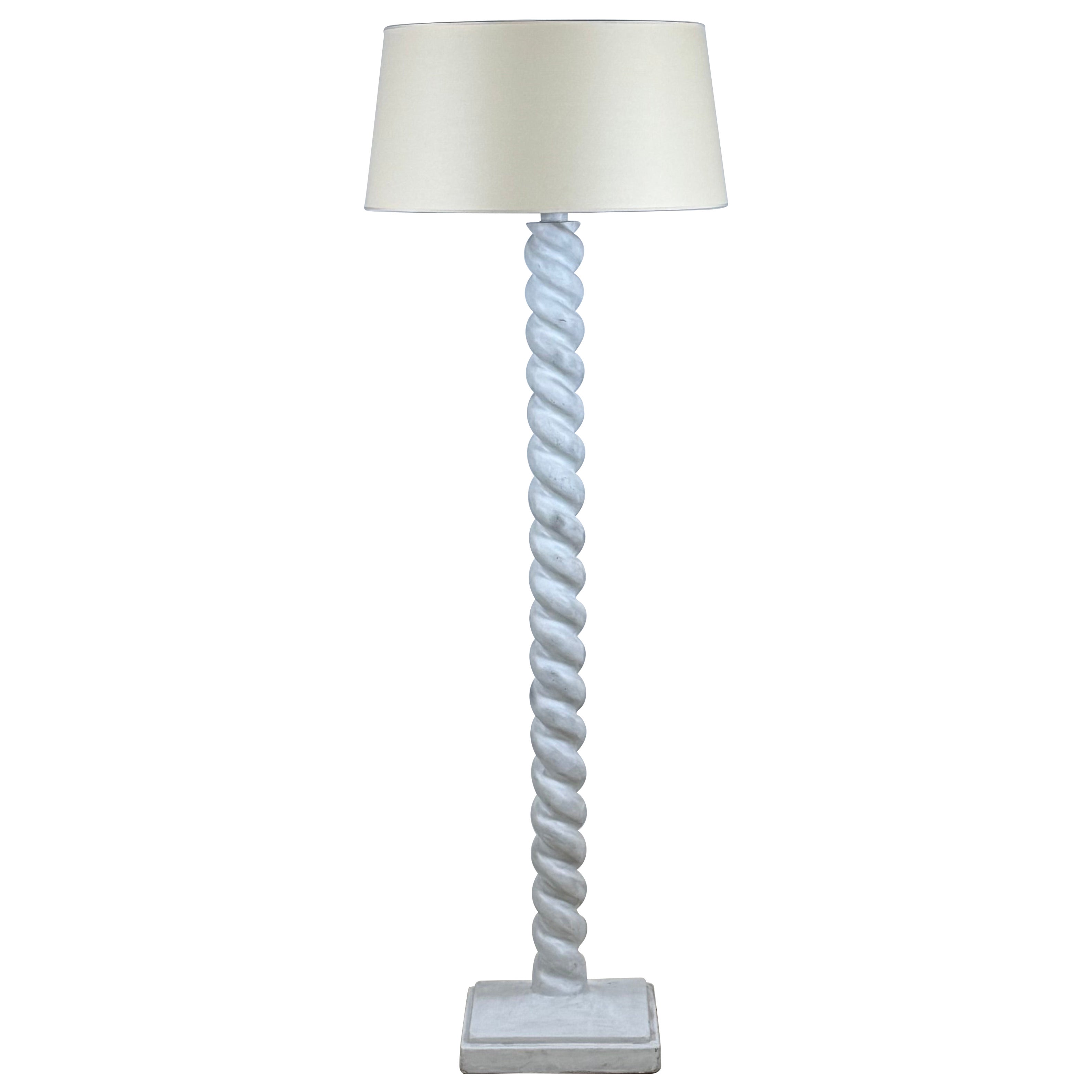 Lampadaire torsade dans le style de Jean-Michel Frank