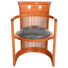 Frank Lloyd Wright for Cassina Arts & Crafts Cherry Wood Barrel Chair