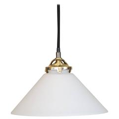 Midcentury Murano Milk Glass Pendant Light