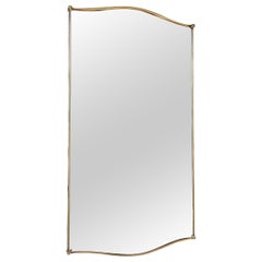 Specchio italiano anni '60 con cornice in ottone