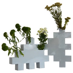 Pair of two: Cubist, Geometric, Post Modern Vases. Made in Italy