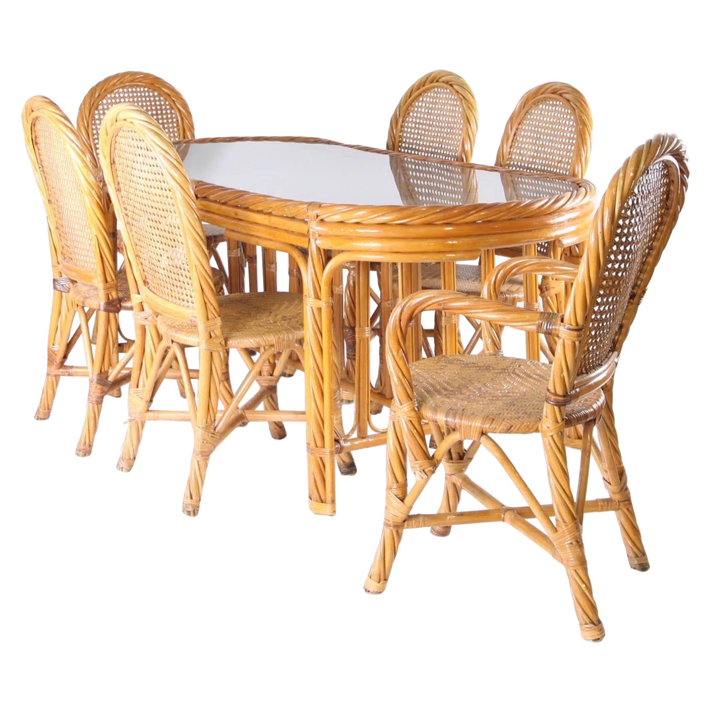 Set da pranzo in rattan