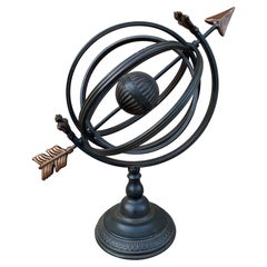 Vintage French Country Iron Garden Armillary Sundial