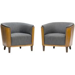 Pair of Elm Lounge Chairs by Oscar Nilsson