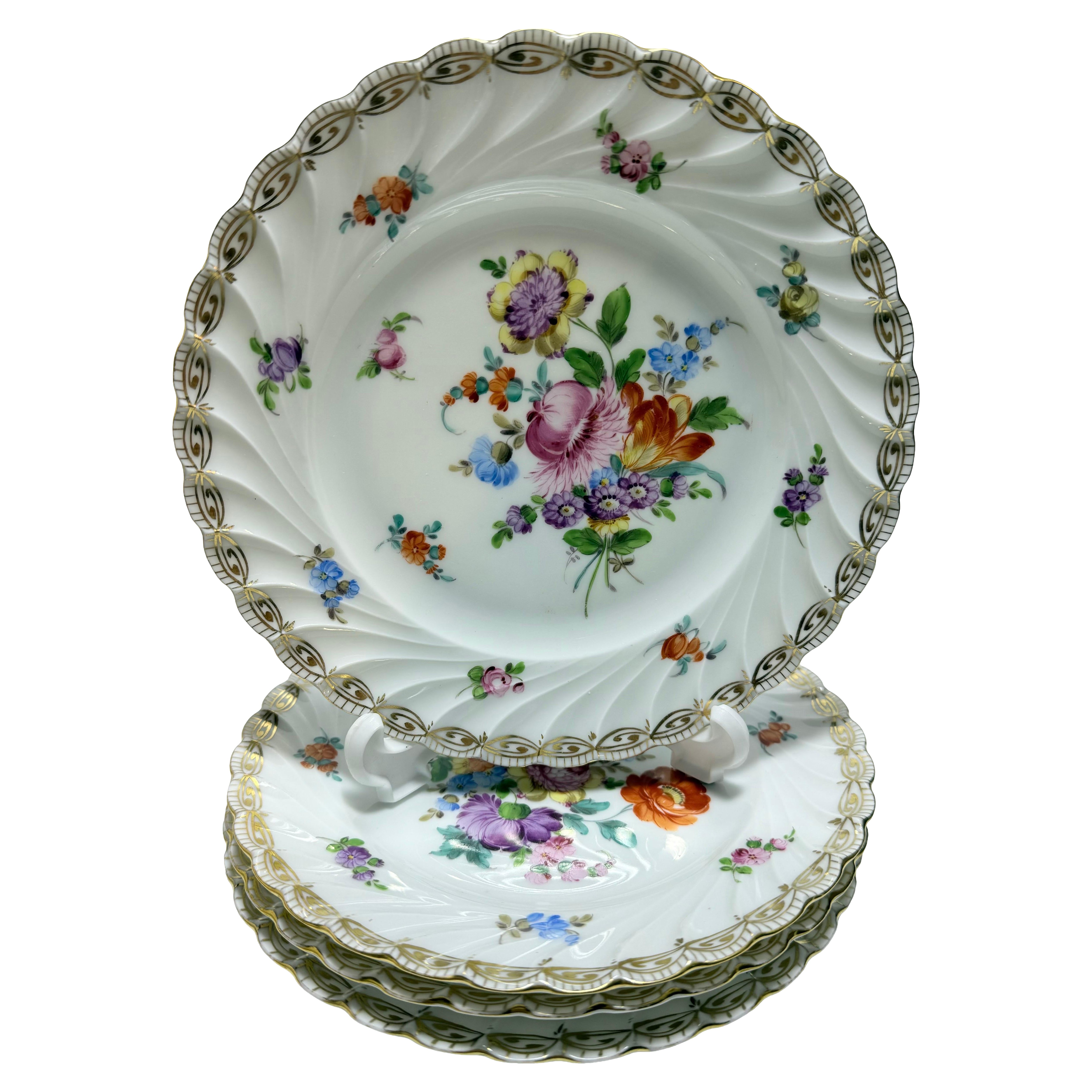 Dresden Potschappel Carl Thieme, early 20th century, 4 plates