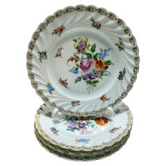 Dresden Potschappel Carl Thieme, early 20th century, 4 plates