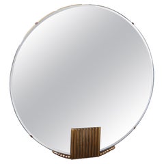 Antique Art Deco Cobalt Blue Mirror