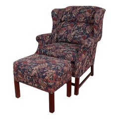 Chaise à dossier et pouf de style géorgien Bradington Young