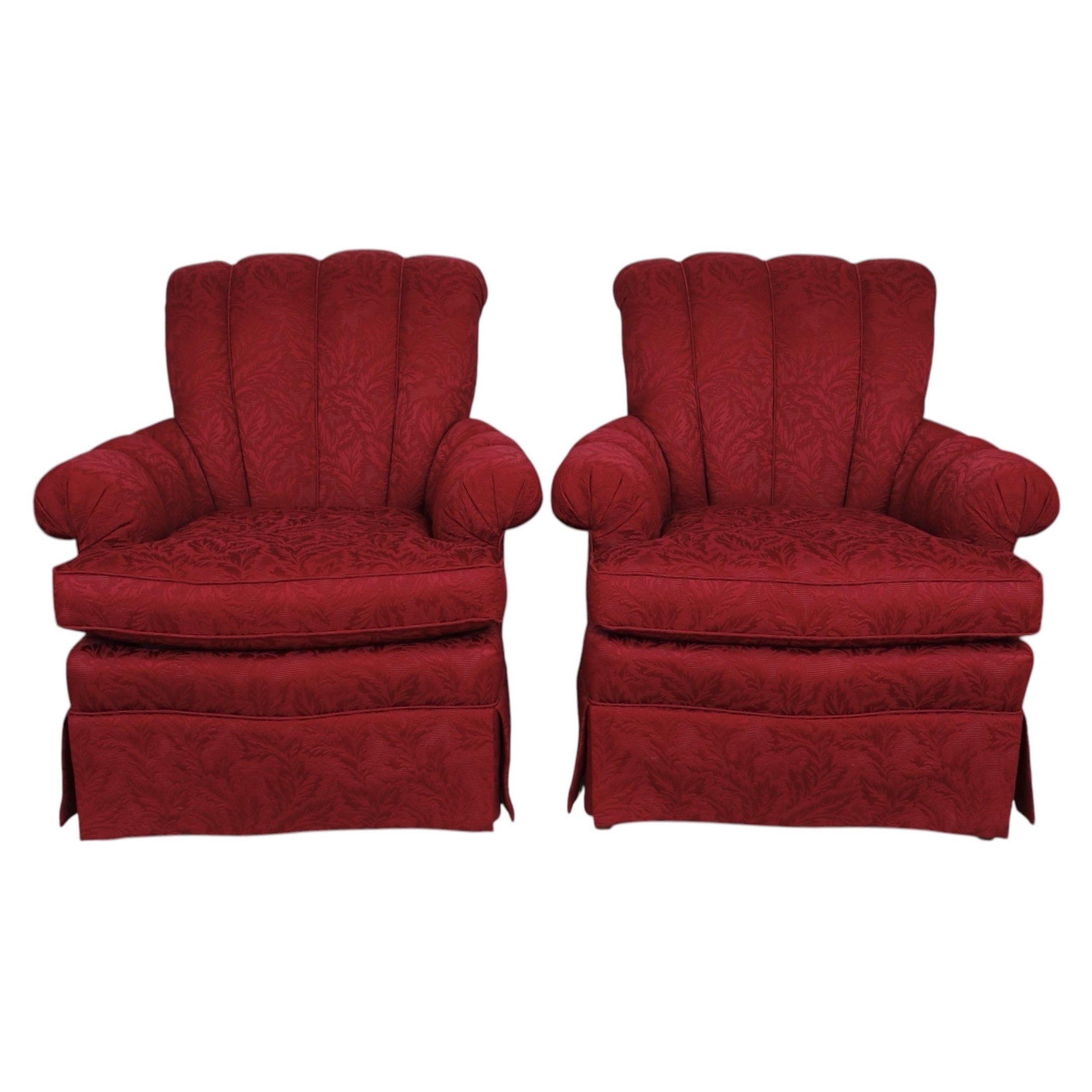 Hickory White Lounge Chairs, a Pair