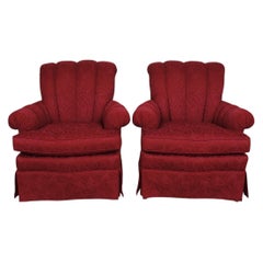 Hickory White Lounge Chairs, a Pair