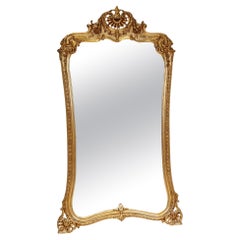 XL Specchio francese in legno dorato in piedi Rococo Pier Specchi 7 piedi