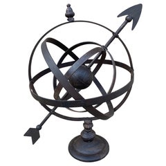 Vintage French Country Iron Garden Armillary Sundial