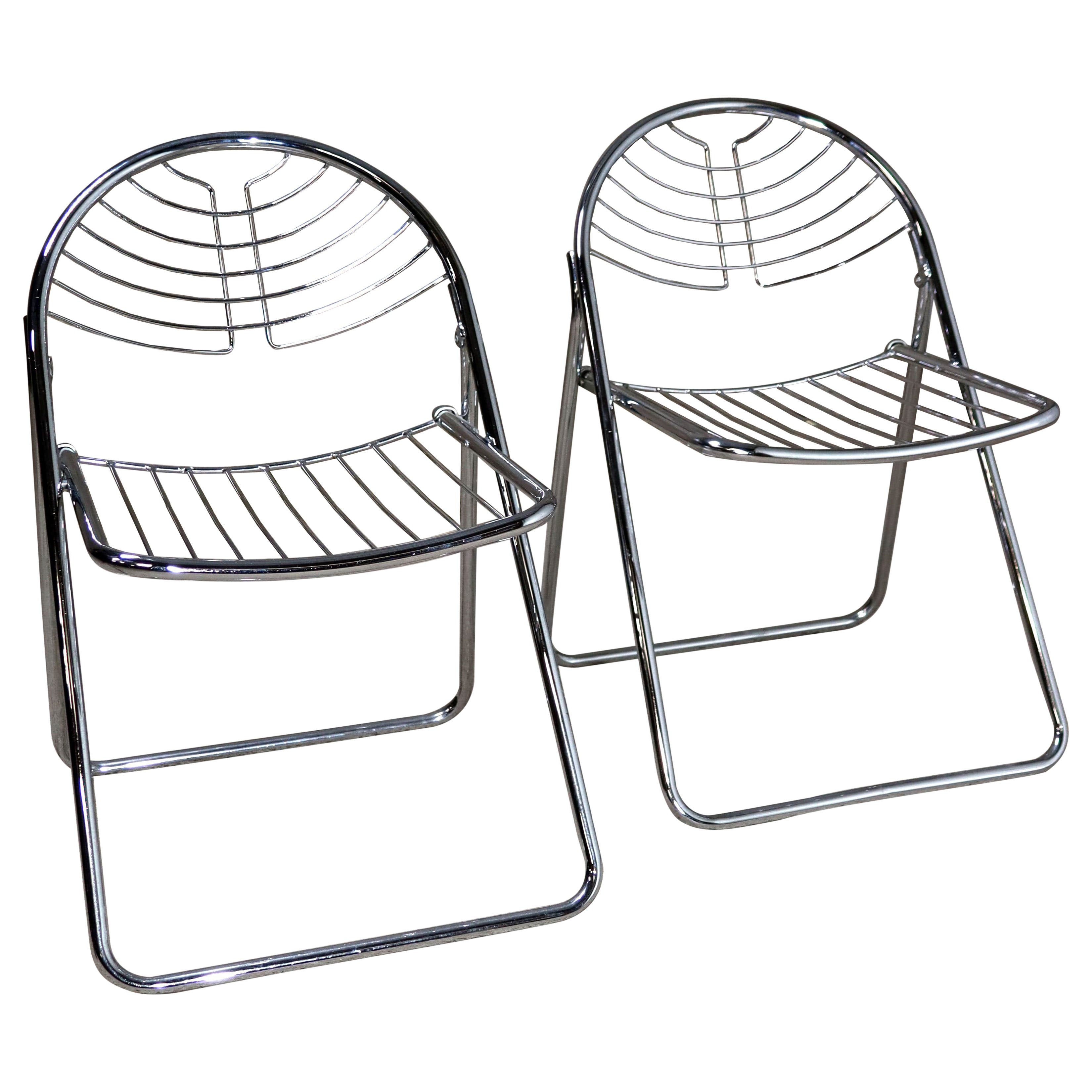 Gastone Rinaldi – Folding Chair – Set of 2 – Chrome – Italy – 1970s