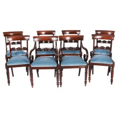 Antique Set 8 English William IV Barback Dining Chairs Circa 1830 19th Century