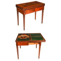 Antique Charles X Foldover Games Card Roulette Table Circa 1810 19th Century