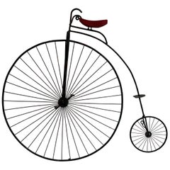Curtis Jere' Bicicleta - Bicicleta "Highwheeler" Escultura de Arte de Pared - Firmada 1983