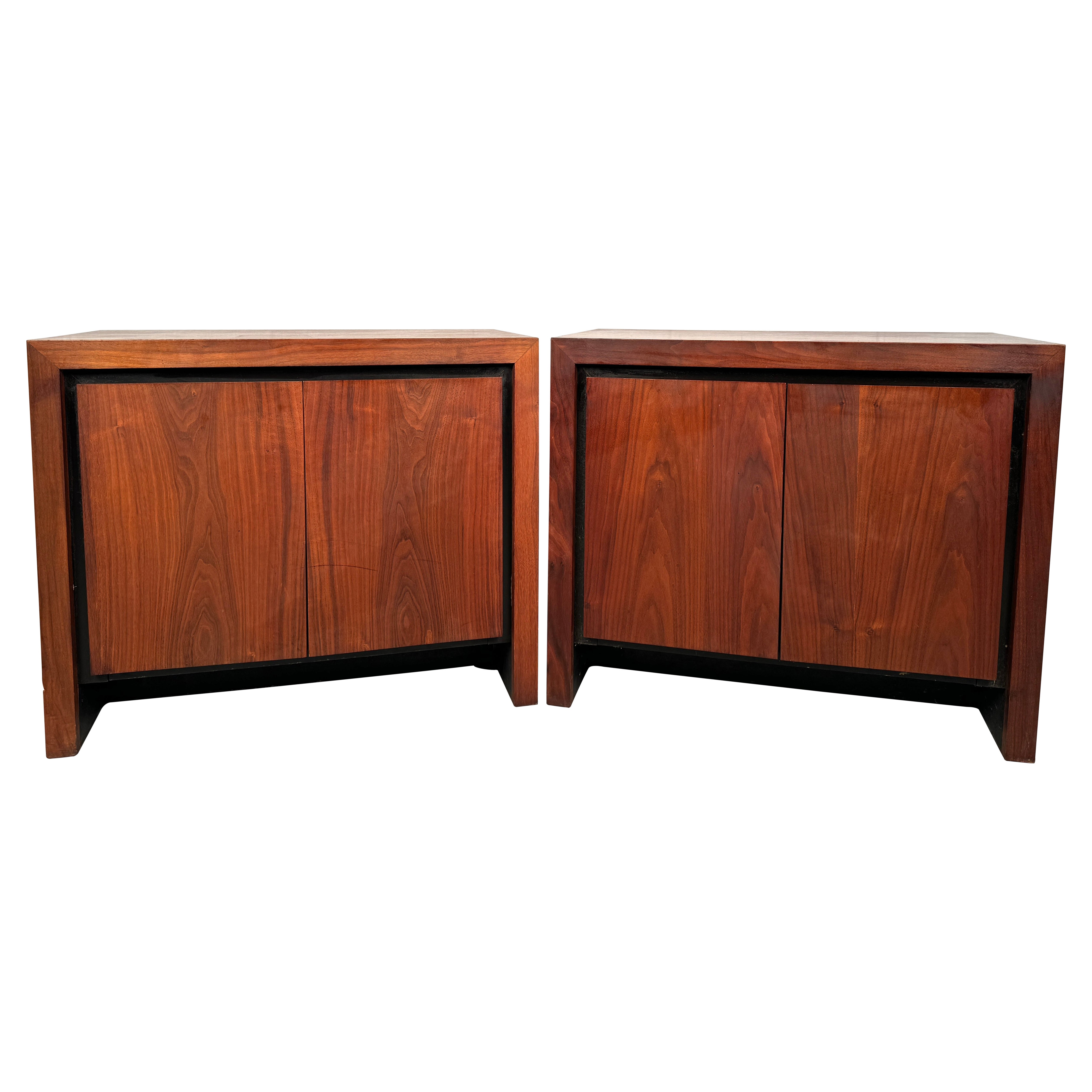 Pair of Mid-Century Modern Walnut Night Stands