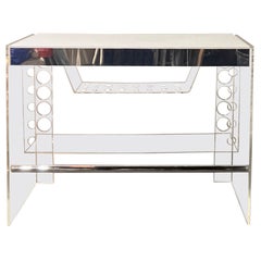 Bar e scaffali angolari in lucite illuminati di Luigi Bardini, metà del secolo scorso