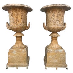 Monumental Italian Marble Garden Vases – 1980s 160 CM