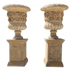 Monumental Italian Marble Garden Vases – 1980s 160 CM