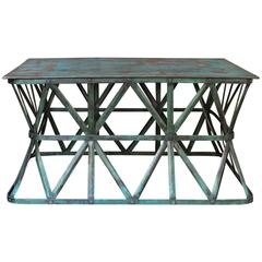 Copper Verdigris Patinated Coffee Table