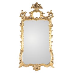 Oversized Antique Classical Carved Gilt Wood Wall Mirror 19thC